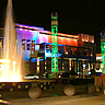 Commercial Outdoor Mall with Color Lighting